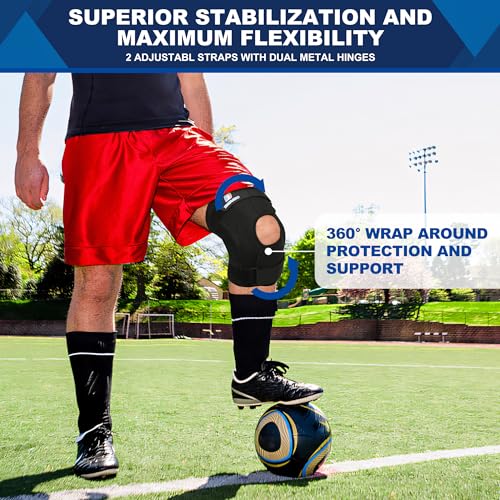 Plus Side Knee Brace for Women/Men, Hinged Knee Brace with Dual Metal Side Stabilizers, Knee Support for Knee Pain for Relieves ACL, MCL, Meniscus Tear, Arthritis, Tendon Pain, Injury Recovery