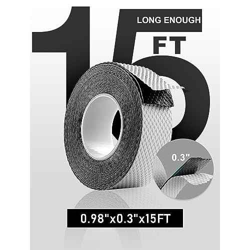 Self Fusing Silicone Tape, 15Ft Silicone Grip Tape for Handle Sealing Rubber Tape, No Adhesive Handle Grip Tape for Pull Up Bar, Barbell, Gym Equipment & Tools