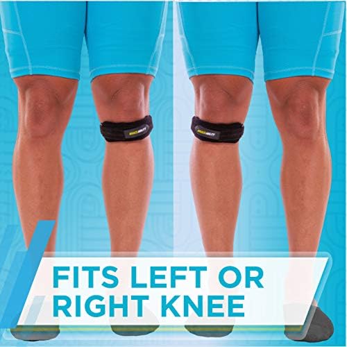 BraceAbility Patellar Tendon Support Strap - Knee Stabilizer Brace with Adjustable Band for Patella Tendonitis, Osgood Schlatter, Soccer, Basketball, Running, Jumper's Knee, Tennis, Volleyball (S)