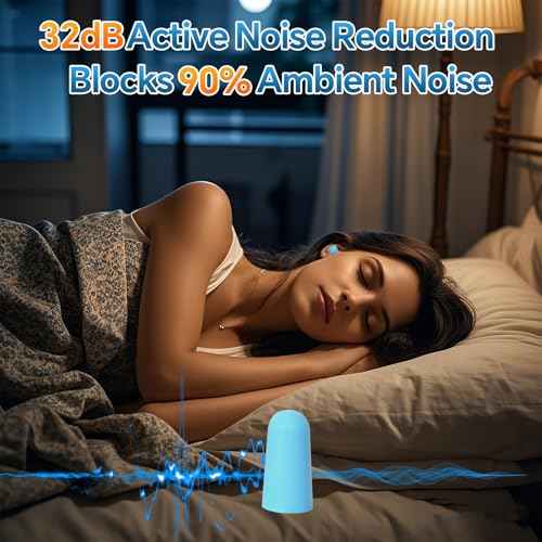 SNR 32dB Foam Ear Plugs, Disposable Hearing Protection, Orange Blue Red, Bulk Pack (Blue (500PCS), One Size)
