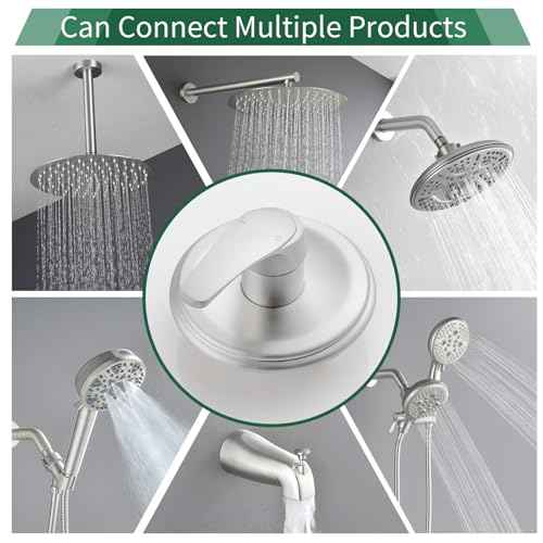 Wall Mount Rough-In Valve Shower Valves Shower Faucet Bathroom Trim Kit Single Handle Tub Shower Valve Mixer Brushed Nickel