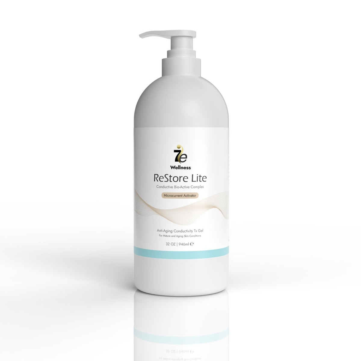 7E Wellness Myolift Restore Lite Gel- 32oz - Conductive Gel for Beauty & Skincare, Microcurrent, Face Mask Brush - 32oz / 1L
