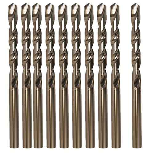 5mm / 0.19" Cobalt Drill Bit Set (10 Pcs), M35 Cobalt Twist Drill Bits for Stainless Steel and Hard Metal