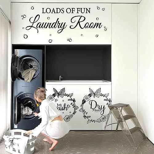 Laundry Room Wall Stickers - Today Naked Tomorrow Wash Dry Bubble Vinyl Decals Quote Art Stickers for Home