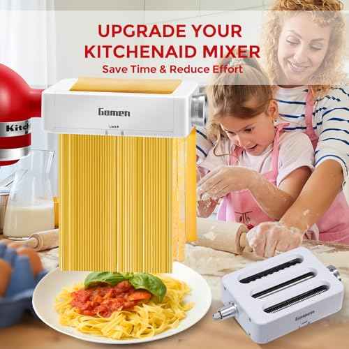 Pasta Maker Attachment for KitchenAid Stand Mixers 3-in-1 Stainless Steel Pasta Roller, Spaghetti/Fettuccine Cutter for KitchenAid Mixer Accessories & Pasta Press? by Gomen