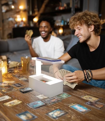 LED Illuminated MTG Card Scanner Stand for ManaBox - 6000K Anti-Glare Lighting, Sloped Drawer, Phone Stand MTG Accessories, Only Available for ManaBox, Only fit for un-Sleeved Cards