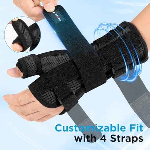 NEENCA Carpal Tunnel Wrist Brace with Thumb Support, Medical Grade Night Support Thumb Spica Splint for Arthritis, Tendonitis & De Quervain¡¯s ((XL/XXL/XXXL, Right Hand))