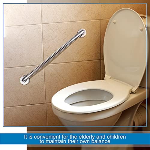 Blulu 2 Set Shower Grab Bar Stainless Steel Bathroom Grab Bar Handle Anti Slip Heavy Duty Bathtub Handle Support Balance Hand Rails for Bathroom Elderly Handicap Senior Pregnant (24 Inch)