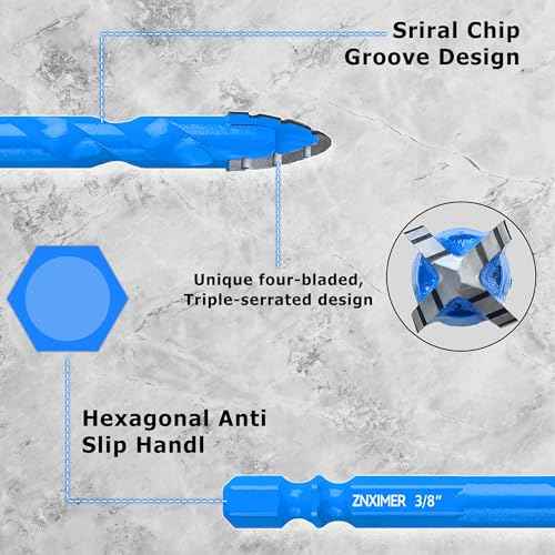 Diamond Drill Bits Set for Ceramic, Porcelain, Glass, Marble, Tile, Granite, Stone and More - 10pcs Tile Drill Bits for Efficient, Precise Drilling and Milling
