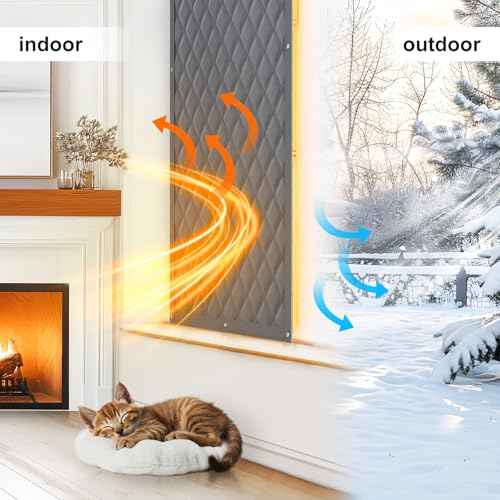 AGHIG Thermal Window Cover for Winter, 24" X 36" Window Insulation Kit, Oxford Cloth Cotton Layer Window Covers for Winter to Keep Heat, Window Insulation for Winter Save Energy,2 Pack