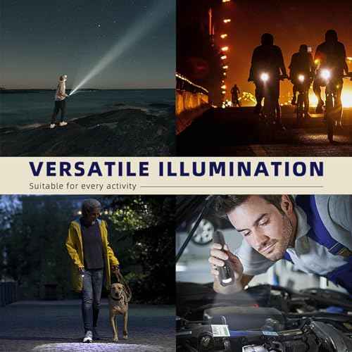 6 Pack LED Rechargeable Flashlight, Super Bright Small Mini Camping Flashlights Zoomable Beam, Convenient USB C Charging for Camping Hiking Outdoor Home Emergency
