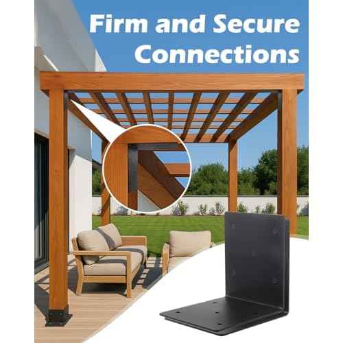 8 pcs 6" x 6" x 5" Heavy Duty Steel Ll Right Angle Bracket, 6x6 Steel Corner Brackets, 90 Degree Timber Post Brackets for 4x4 and 6x6 Post, Wood Shelves, Furnitur