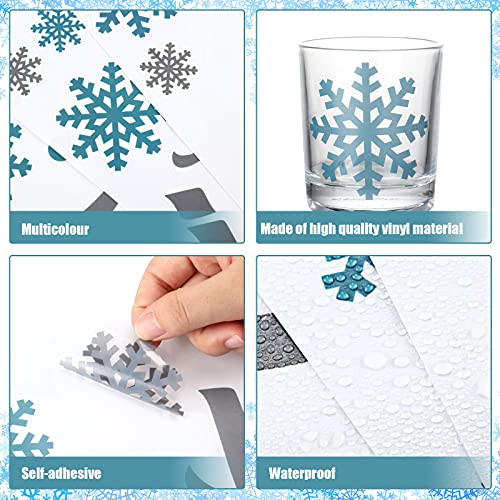 84 Pieces Christmas Wall Decals Snowflakes Wall Stickers Let It Snow Window Stickers for Home Decor Wall Art Window Bedroom Party Supplies