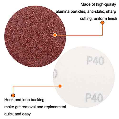 325 PCS 3 Inch Sanding Discs pad, SIJDIEE Hook and Loop 40-2000 Grit Assorted Drill Grinder Rotary Tools Attachment with 1/8 Inch Shanks Backing Pad, Soft Foam Buffering Pad and Hand Sanding Block