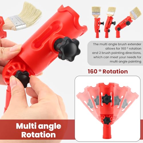 Multi-Angle Paint Brush Extender, High Ceiling Extension Pole Attachments for Paint Brush,Roller, Scraper, Secure Handle Grip, Great for High Ceilings, Corners, Edges