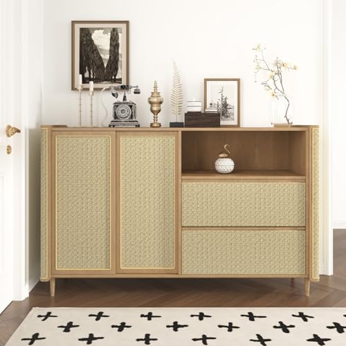 WESTICK Rattan Wallaper Peel and Stick Non-Textured Cane Contact Paper for Cabinets Self Adhesive Cane Weave Webbing Wicker Weave Vinyl Stick on Rattan Paper for Furniture Dresser Bedroom 15.8"x80"