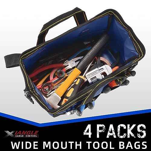 3-Pack 13 Inch Tool Bags, Waterproof Zipper, Heavy Duty Material for Tool Organizer & Storage, Electrician, Carpenter, HVAC (Shoulder Strap)