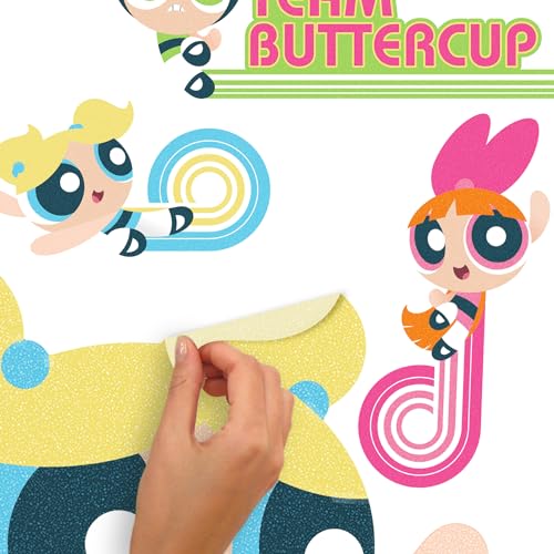 RoomMates RMK5391GM Powerpuff Girls Giant Peel and Stick Wall Decals with Alphabet for Personalization