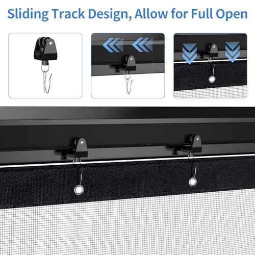 Retractable Magnetic Screen Door with Sliding Track for 72x80 Inch Doors, Pet-Friendly Fiberglass Mesh Screen to Keep Bugs Out, Fully Retractable for Balcony, Patio, French, and Sliding Doors
