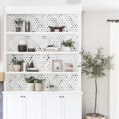 Froluya Black and White Peel and Stick Wallpaper Geometric Contact Paper 17.7inch x 393.7inch Polka Dots Self Adhesive Removable Contact Paper for Bathroom Decor Vinyl Modern Wallpaper Waterproof