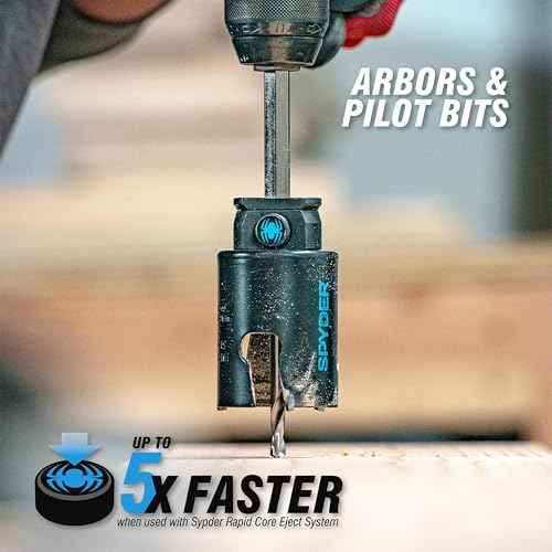 Spyder ¨ö-inch Hex10 TCT Hole Saw Pilot Bit, for Masonry and Wood, Compatible with Rapid Core Eject