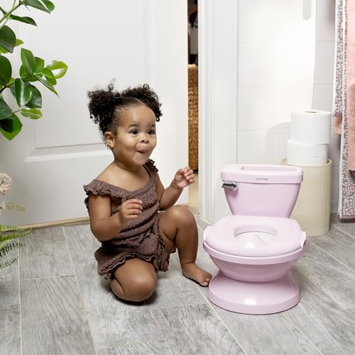 Ingenuity My Size Potty Pro in Pink, Infant Potty Training Toilet, Lifelike Flushing Sound, for Ages 18 Months, Up to 50 Pounds