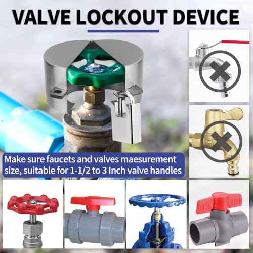 Outdoor Faucet Lock, 2 Pack Water Hose Bib Spigot Lock Stainless Steel Cover & Padlock Kits for 1-1/2 to 3 Inch Dia Valve Handles to Prevent Outside Water Theft and Unauthorized Use