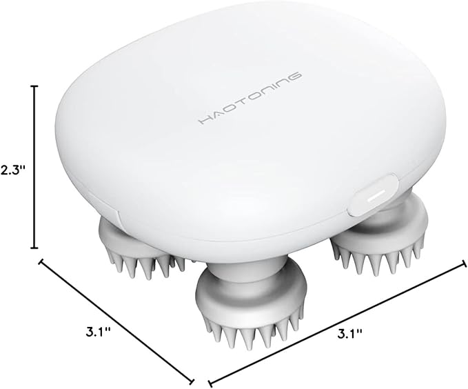 Portable Electric Mini Scalp Massager, Head Scratcher for Hair Growth, Deep Clean and Stress Relax, IPX7 Waterproof Rechargeable, Pets Massager