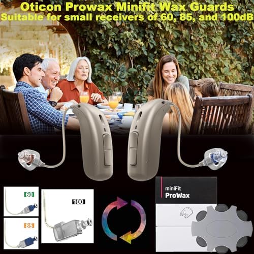 (60 Pcs) Minifit Prowax Wax Guards Filters for Oticon Hearing Aids,Oticon Minifit Hearing Aids Replacement Parts Supplies Cleaning Kit Accessories（10 Packs）