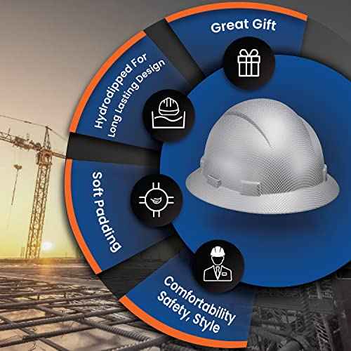 Acerpal Full Brim Hard Hat, Class C G & E, OSHA Construction Work Approved, Premium Carbon Fiber Design, Soft Padded 6 PT Adjustable Ratchet Suspension, Top Pad, Matte, Casco de construccion