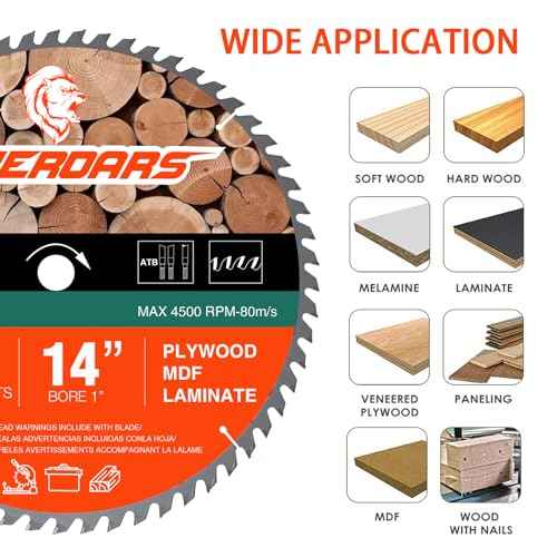 14 Inch 60-Teeth Circular Saw Blade for Cutting Wood, Plastic Laminate and Composite Materials Wood Cutting Disc