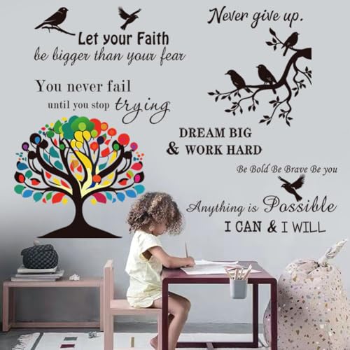 Vinyl Wall Stickers Inspirational Saying Wall Decals Motivational Quote Stickers Peel and Stick Positive Wall Stickers Quotes Wall Decor for Living Room Bedroom Office School Dorm Home D?cor.