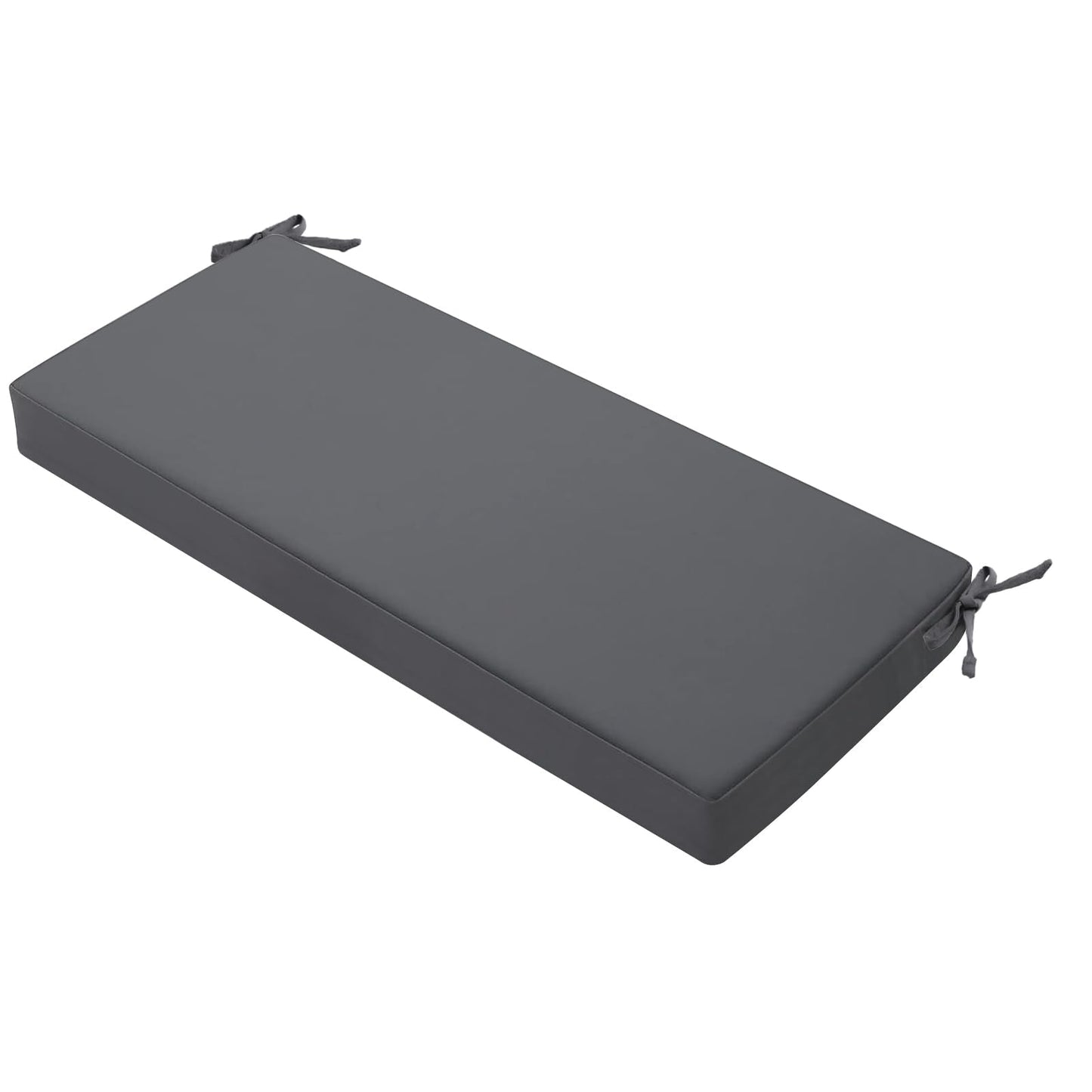 Favoyard Outdoor Bench Cushion 59 x 18 Inch Waterproof Patio Furniture Cushions 3-Year Color Fastness Garden Sofa Settee Couch Swing Pads with Handle and Attach Ties, Dark Gray