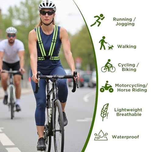 cobee 20 Pcs High Visibility Reflective Vests, Adjustable Safety Vests with Quick Release Buckle Bright Yellow Reflector for Running Cycling Construction