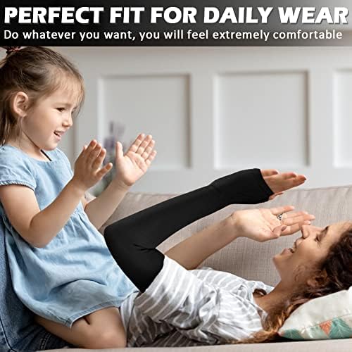 Ailaka Lymphedema Compression Arm Sleeve（Single） with Gauntlet for Men Women, 20-30 mmHg Medical Compression Arm Sleeve