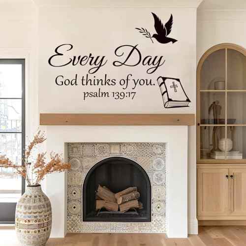 Bible Verse Wall Stickers Inspirational Quote Motivational Scripture Sticker Peel and Stick Wall Decals Religious for Living Room Family Home Bedroom Decor