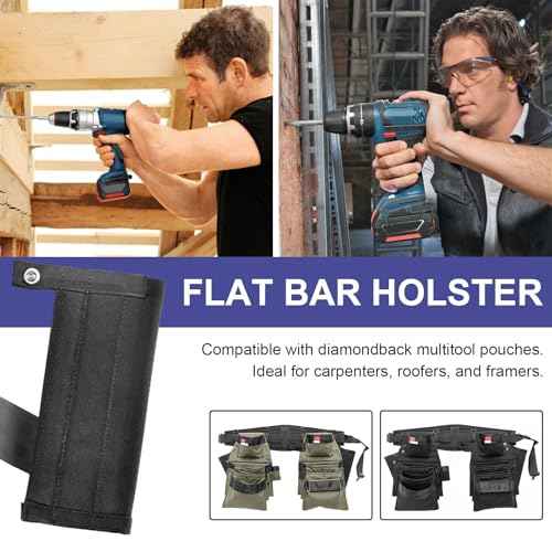 Flat Bar Holster Compatible with Diamondback Multitool Pouches, Multi Tool Holster Fits for Diamondback Tool Belts Utility Holster, Tool Pouch Holder with Adjustable Strap, 9.25 x 4 Inches