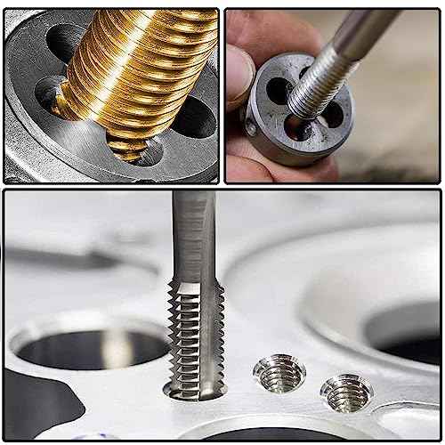 M6 X 1.0 Metric Tap and Die Set M6 X 1mm HSS Straight Fluted Machine Thread Right Hand Screw Tap and Round Threading Die