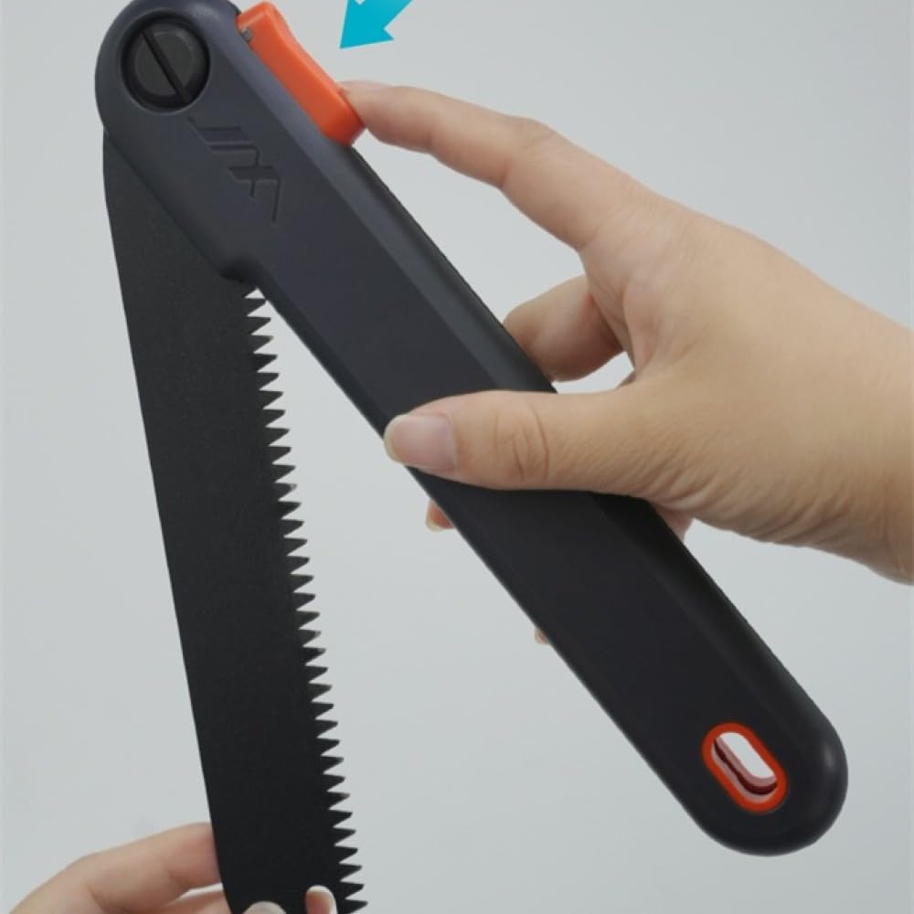 JIMIHOME 8.9" Folding Hand Saw - Premium SK5 Alloy Steel Blade with Teflon Anti-Rust Coating, 3-Angle Adjustable Triple-Cut Teeth Pruning Saw for Tree Trimming, Camping, Survival & Garden Work