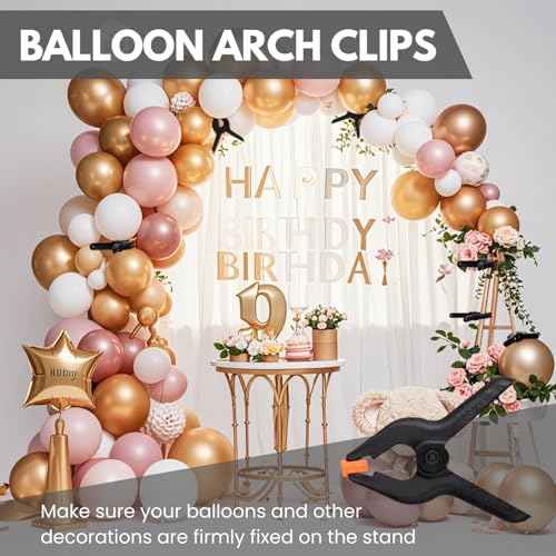 12 Pack 3.5 inch Plastic Spring Clamps, Black Heavy Duty Spring Clips Clamps for Balloon Arch, Crafts, Backdrop Stand, Woodworking, Photography Studios, Home Improvement