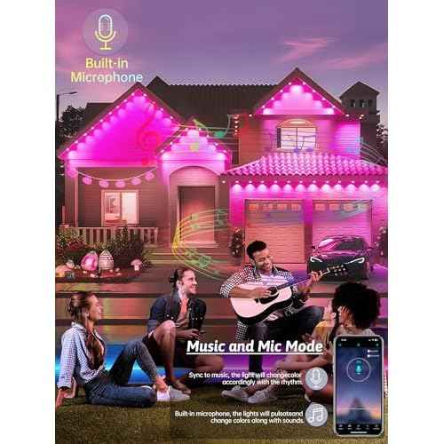 Permanent Outdoor Lights, 100FT RGB IP67 Waterproof Eaves Lighting, Smart LED Outside House Lights with App/Remote Control for Halloween, Christmas Decor, Holiday, Party, Daily, All Year-Round