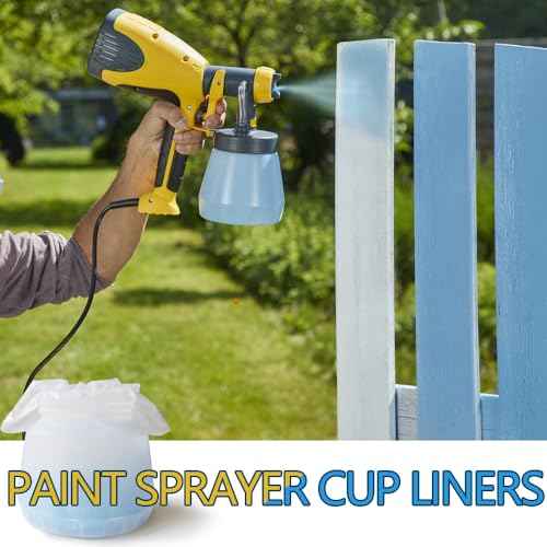 50 Pcs Paint Sprayer Cup Liners, 7.8'' X 11.8'' Transparent Paint Sprayer Bags for Wagner Paint Sprayers, Easy to Clean, Easy to Change Colors
