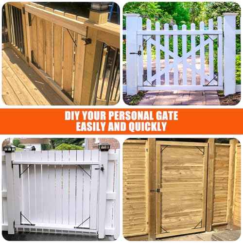 Mofeez Gate Corner Brace Bracket No Sag Kit for Shed Doors Driveway Gates Corral Gates Wood Windows (with Gate Latch 2 Sets)