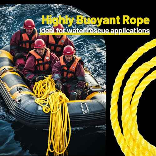 Polypropylene Rope 3/8 inch 500ft, All Purpose Yellow Rope, Floating Line, Camping, Flag Pole, Indoor & Outdoor, High Visibility, Lightweight