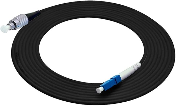 Jeirdus 5M LC to FC Outdoor Armored Simplex 9/125 SM Fiber Optic Cable Jumper Optical Patch Cord Singlemode 5Meters 16ft LC-FC