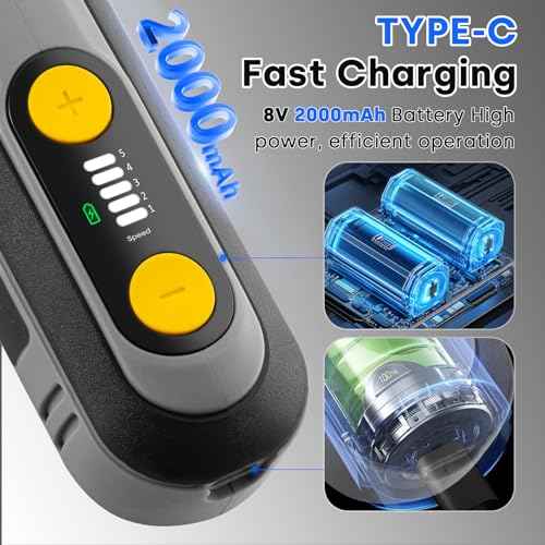 Enventor Cordless Rotary Tool, 8V Power Rotary Tool Kit with 123pcs Accessories, 5-Speed 30000RPM, USB Charging, Multi-Purpose Mini Rotary Tool for Sanding, Polishing, Engraving, Drilling, DIY Crafts