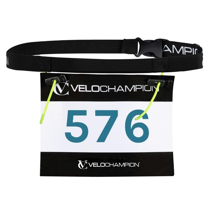 VeloChampion Lightweight Running Belt Waist Pack for Men Women - Elasticated Stretch Fit Race Number Holder - No Pins - 3 Sizes - Run. Triathlon. Cycle. Marathon. Jogging (1, Large)