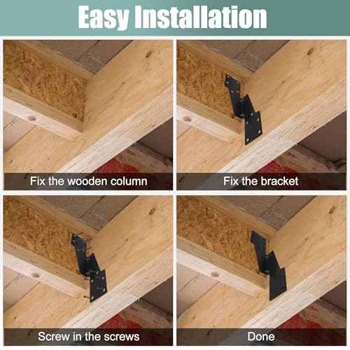 100 Pack Heavy Duty Hurricane Ties with Black Powder-Coated, Hurricane Straps Trusses/Rafters Ties Brackets Joist Hangers for Wood, Shed, Roof