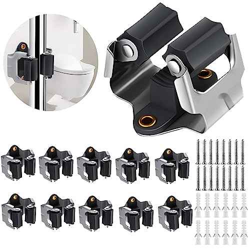 3-H 10 Pack Mop and Broom Holder Big Size Hanging 1 KG Extra, Broom Holder Wall Mount for Hanging and Organizing Shove Rake Yard Tools in Garage Garden Shed Laundry Kitchen up to 1.45 Inch (black)