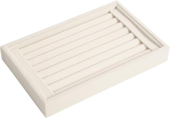 Ring Holder Display Tray Jewelry Organizer Stands for Selling Rings Earrings Show (Beige)